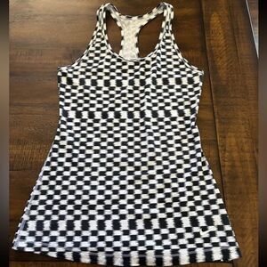 Nike Black & White Checkered Racerback Tank Top